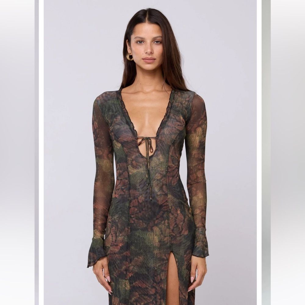 RESA Black and Brown Textured Dress